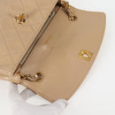 CHANEL Matelasse Chain Shoulder Bag Lamb Skin Beige Gold CC Auth kk467V-9