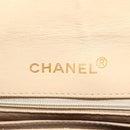 CHANEL Matelasse Chain Shoulder Bag Lamb Skin Beige Gold CC Auth kk467V-23
