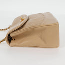 CHANEL Matelasse Chain Shoulder Bag Lamb Skin Beige Gold CC Auth kk467A-3