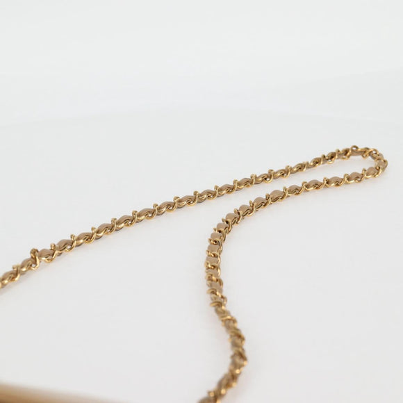 CHANEL Matelasse Chain Shoulder Bag Lamb Skin Beige Gold CC Auth kk467V