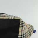 BURBERRY Nova Check Blue Label Tote Bag Nylon Beige Silver Auth kk468-14