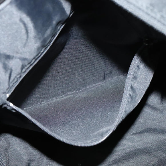 BURBERRY Nova Check Blue Label Tote Bag Nylon Beige Silver Auth kk468