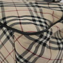 BURBERRY Nova Check Blue Label Hand Bag Nylon Beige Silver Auth kk474-14