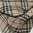 BURBERRY Nova Check Blue Label Hand Bag Nylon Beige Silver Auth kk474-16