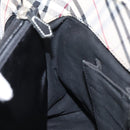 BURBERRY Nova Check Blue Label Hand Bag Nylon Beige Silver Auth kk474-19