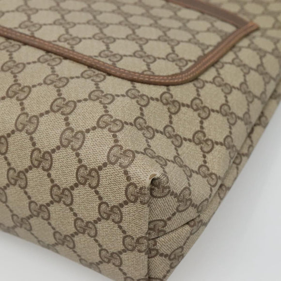 GUCCI GG Supreme Web Sherry Line Tote Bag PVC Leather Beige 89 02 003 Auth kk476