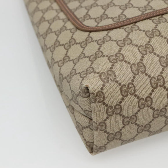 GUCCI GG Supreme Web Sherry Line Tote Bag PVC Leather Beige 89 02 003 Auth kk476