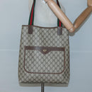 GUCCI GG Supreme Web Sherry Line Tote Bag PVC Leather Beige 89 02 003 Auth kk476-20