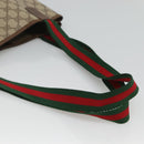 GUCCI GG Supreme Web Sherry Line Tote Bag PVC Leather Beige 89 02 003 Auth kk476-7