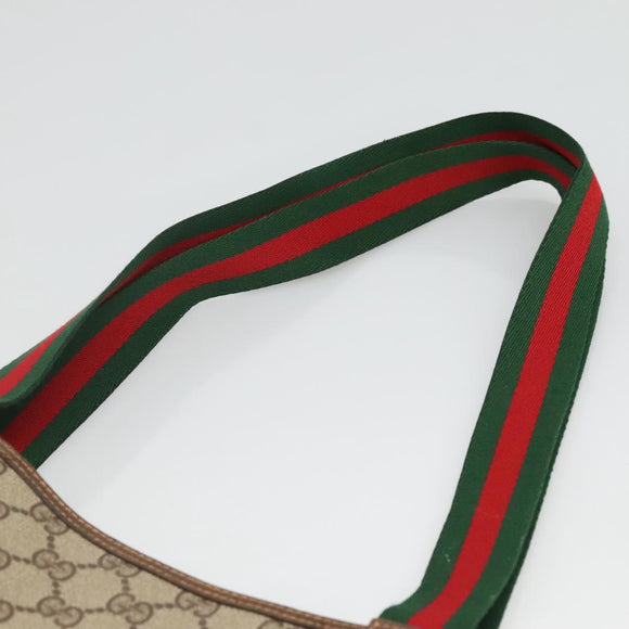 GUCCI GG Supreme Web Sherry Line Tote Bag PVC Leather Beige 89 02 003 Auth kk476
