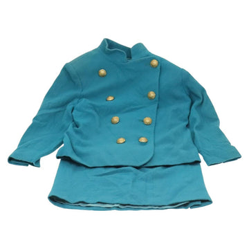 SAINT LAURENT Jacket Skirt Setup Cotton Blue Auth kk477