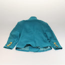 SAINT LAURENT Jacket Skirt Setup Cotton Blue Auth kk477-3