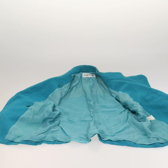 SAINT LAURENT Jacket Skirt Setup Cotton Blue Auth kk477