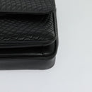 BALLY Quilted Chain Shoulder Bag Leather Black Gold Auth kk478-14