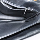 BALLY Quilted Chain Shoulder Bag Leather Black Gold Auth kk478-18