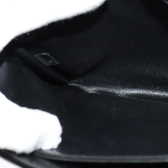 BALLY Quilted Chain Shoulder Bag Leather Black Gold Auth kk478