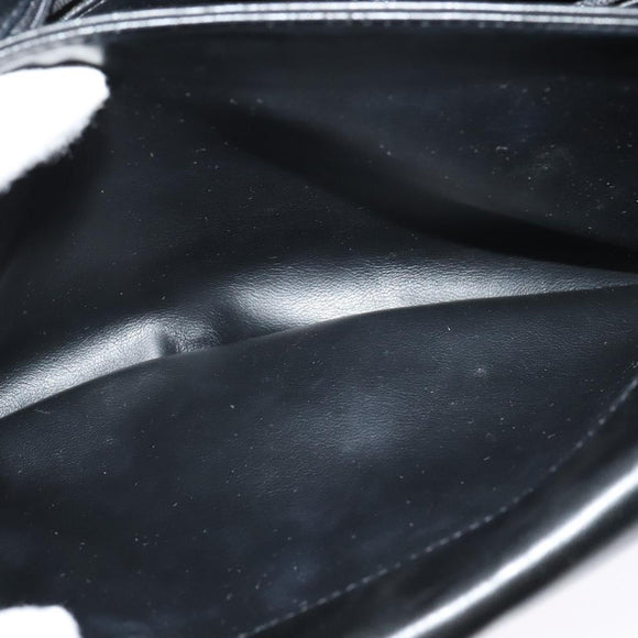 BALLY Quilted Chain Shoulder Bag Leather Black Gold Auth kk478