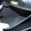 BALLY Quilted Chain Shoulder Bag Leather Black Gold Auth kk478-12