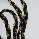 BALLY Quilted Chain Shoulder Bag Leather Black Gold Auth kk478-8