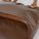LOUIS VUITTON Monogram Vernis Houston Hand Bag Bronze M91122 LV Auth kk480-8