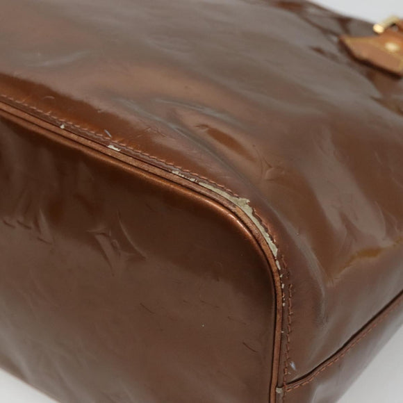 LOUIS VUITTON Monogram Vernis Houston Hand Bag Bronze M91122 LV Auth kk480