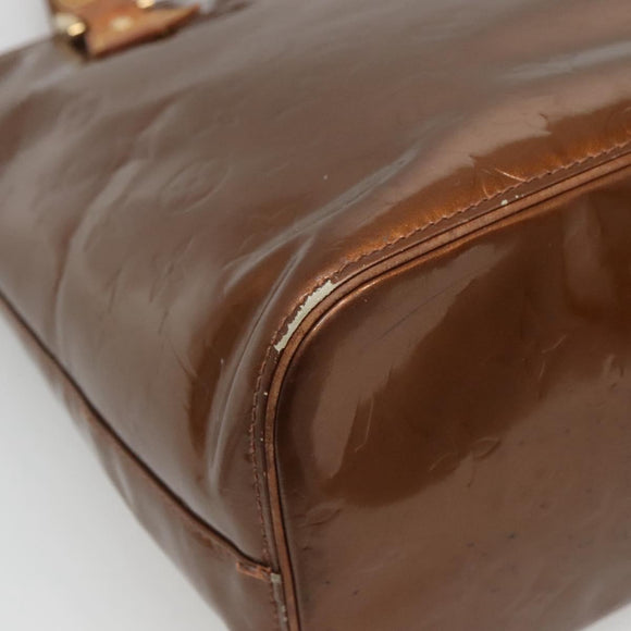 LOUIS VUITTON Monogram Vernis Houston Hand Bag Bronze M91122 LV Auth kk480