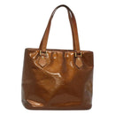 LOUIS VUITTON Monogram Vernis Houston Hand Bag Bronze M91122 LV Auth kk480-1