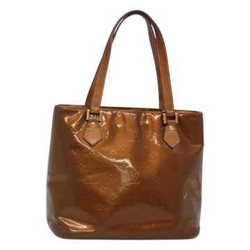 LOUIS VUITTON Monogram Vernis Houston Hand Bag Bronze M91122 LV Auth kk480