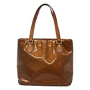 LOUIS VUITTON Monogram Vernis Houston Hand Bag Bronze M91122 LV Auth kk480-13