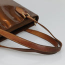 LOUIS VUITTON Monogram Vernis Houston Hand Bag Bronze M91122 LV Auth kk480-7
