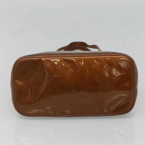 LOUIS VUITTON Monogram Vernis Houston Hand Bag Bronze M91122 LV Auth kk480