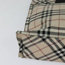 BURBERRY Nova Check Blue Label Hand Bag Nylon Beige Silver Auth kk482-16