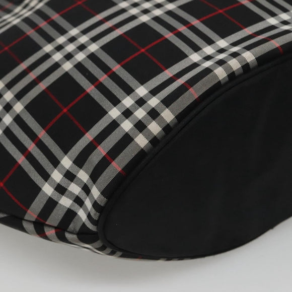 Burberrys Nova Check Hand Bag Nylon Black Silver Auth kk484