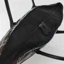 Burberrys Nova Check Hand Bag Nylon Black Silver Auth kk484-6