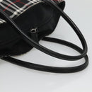 Burberrys Nova Check Hand Bag Nylon Black Silver Auth kk484-7