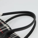 Burberrys Nova Check Hand Bag Nylon Black Silver Auth kk484-8