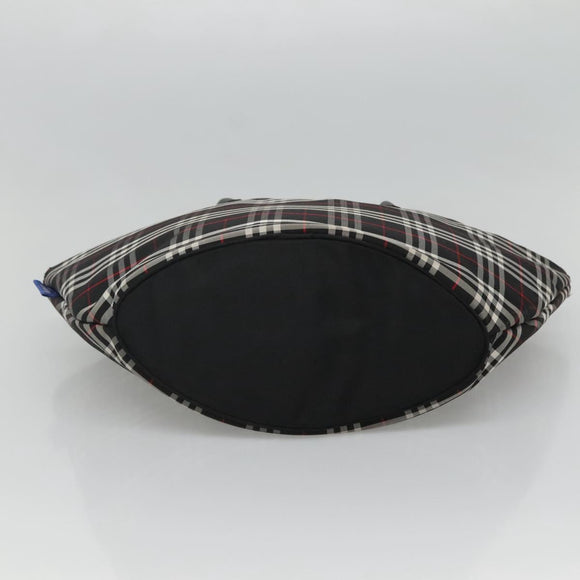 Burberrys Nova Check Hand Bag Nylon Black Silver Auth kk484