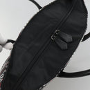 Burberrys Nova Check Blue Label Tote Bag Nylon Black Silver Auth kk486-6