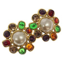 CHANEL Gripoa Earring metal Gold CC Auth kk494-1