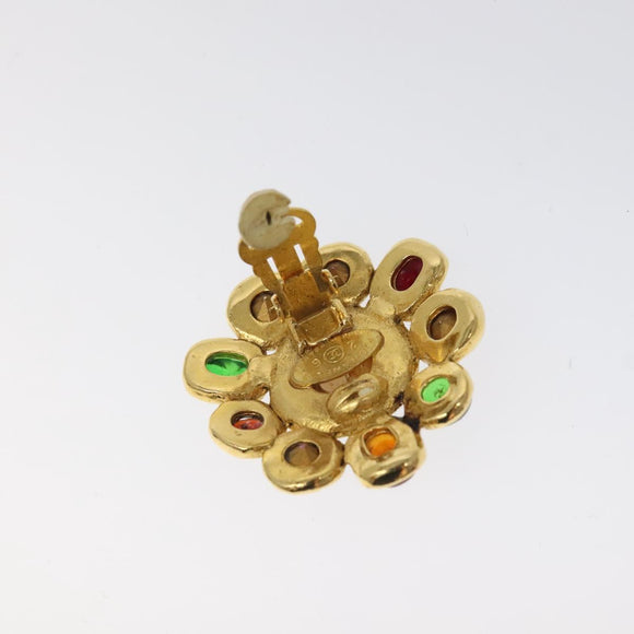CHANEL Gripoa Earring metal Gold CC Auth kk494