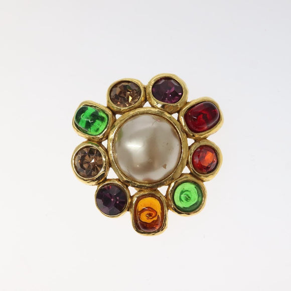 CHANEL Gripoa Earring metal Gold CC Auth kk494