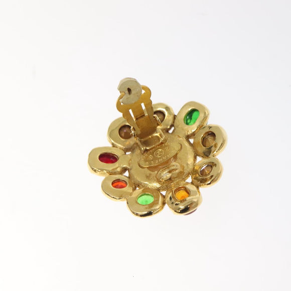 CHANEL Gripoa Earring metal Gold CC Auth kk494