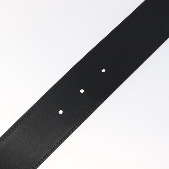 BVLGARI Belt Leather 45.3"" Black Gold Auth kk499