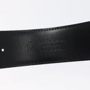BVLGARI Belt Leather 45.3"" Black Gold Auth kk499-11