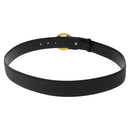 BVLGARI Belt Leather 45.3"" Black Gold Auth kk499-3