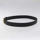 BVLGARI Belt Leather 45.3"" Black Gold Auth kk499-4