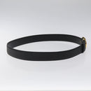 BVLGARI Belt Leather 45.3"" Black Gold Auth kk499-5