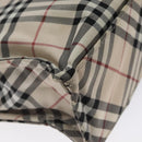 BURBERRY Nova Check Blue Label Hand Bag Nylon Beige Silver Auth kk500-16
