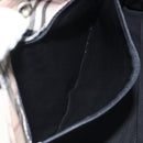 BURBERRY Nova Check Blue Label Hand Bag Nylon Beige Silver Auth kk500-20