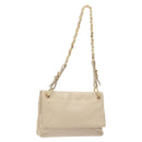 PRADA Shoulder Bag Leather Beige Auth kk506-1